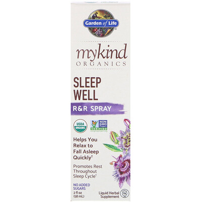 Garden of Life MyKind Organics, Sleep Well, спрей для улучшения качества сна, 58 мл (2 унции)