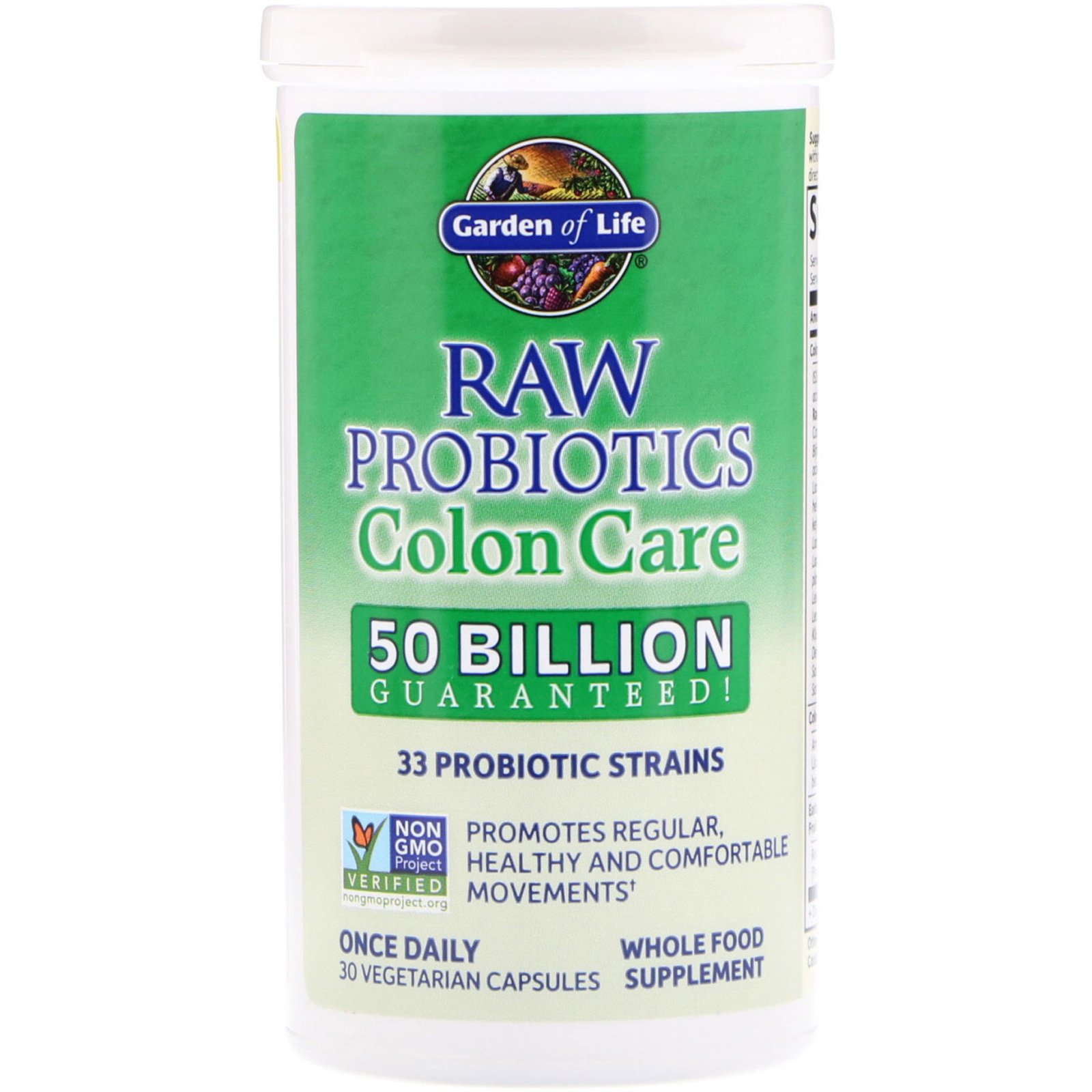Garden Of Life Raw Probiotics Colon Care 30 Vegetarian Capsules