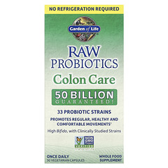 RAW Probiotics, засіб для догляду за товстою кишкою, стійкий до зберігання, 30 вегетаріанських капсул