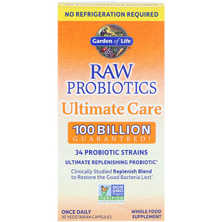 Garden of Life, RAW Probioticsアルティメットケア、ベジカプセル30粒 