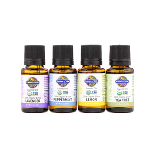 Отзывы о Гарден оф Лайф, Organic Essential Oil Starter Pack, Lavender, Peppermint, Lemon, Tea Tree, 4 Bottles, 0.5 fl oz (15 ml) Each