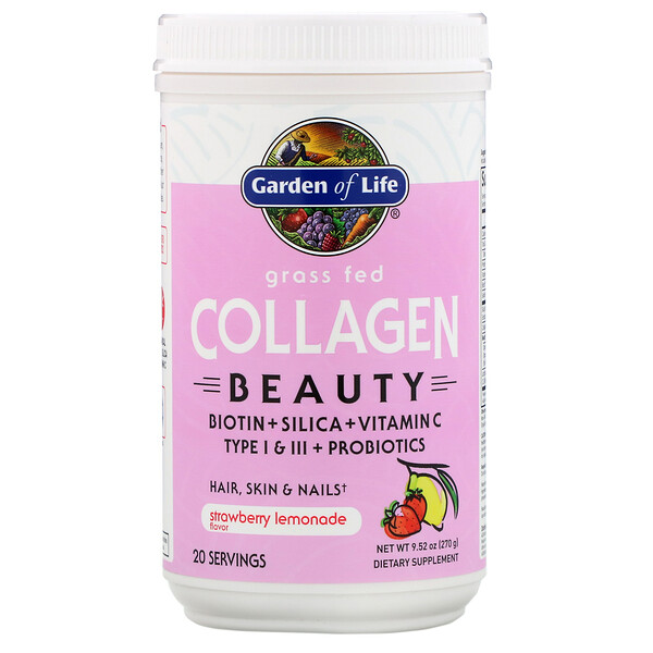 Grass Fed Collagen Beauty, Strawberry Lemonade, 9.52 oz (270 g)