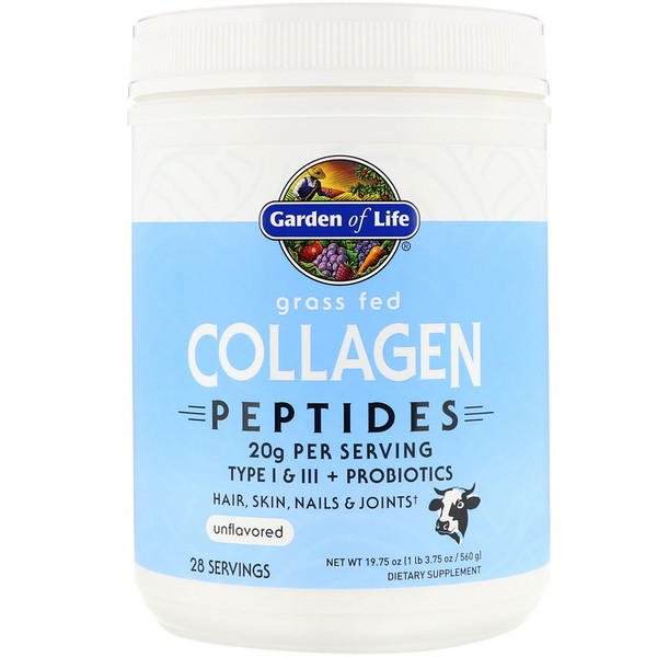 Garden of Life, Grass Fed Collagen Peptides, Unflavored, 19.75 oz (560 g)