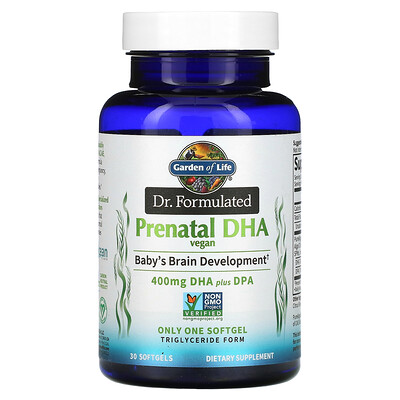 

Garden of Life Dr. Formulated Vegan Prenatal DHA 400 mg 30 Softgels