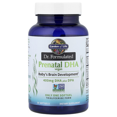 Product Image for Garden of Life, Dr. Formulated, Vegan Prenatal DHA, 400 mg, 30 Softgels