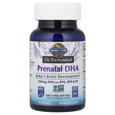 Product Image for Garden of Life, Dr. Formulated, Prenatal DHA, 30 Softgels