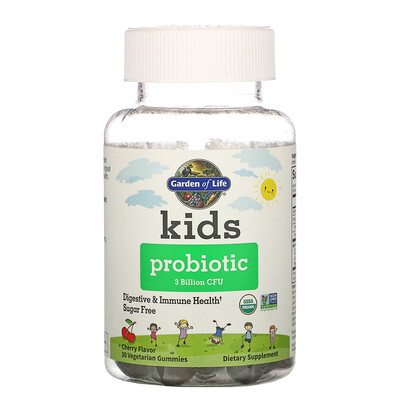 Garden of Life Kids Probiotic, 3 Billion CFU, Cherry, 30 Vegetarian Gummies