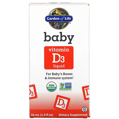 Garden of Life Baby Vitamin D3 Liquid, 1.9 fl oz ( 56 ml)