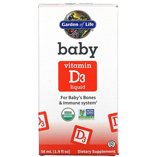 Garden of Life, жидкий витамин D3 для малышей, 56 мл (1,9 жидк. унции)