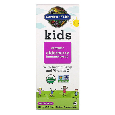 Garden of Life Kids Organic Elderberry Immune Syrup 3.9 fl oz (116 mL)
