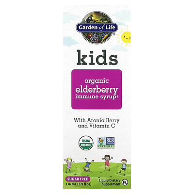 

Garden of Life Kids Organic Elderberry Immune Syrup with Aronia Berry and Vitamin C 3.9 fl oz (116 ml)