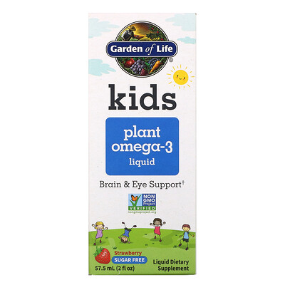 Garden of Life Kids Plant Omega-3, Strawberry 2 fl oz (57.5 mL) Liquid