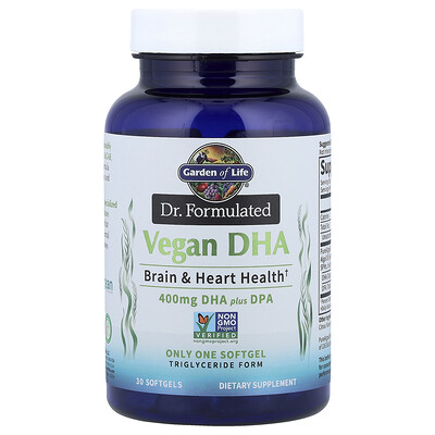 Product Image for Garden of Life, Dr. Formulated Vegan DHA Plus DPA, 30 Softgels