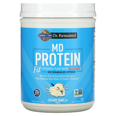 Garden of Life MD Protein Fit Sustainable Plant-Based Weight Loss Creamy Vanilla 21.34 oz (605 g)