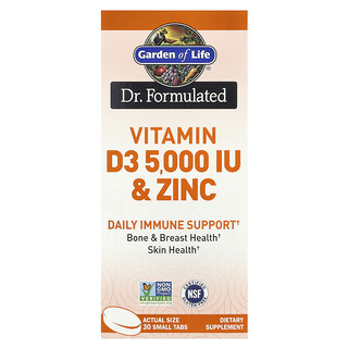 Garden of Life, Vitamin D3 & Zinc, 30 Small Tabs