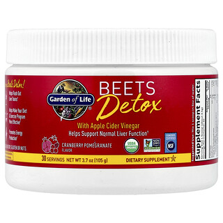 Garden of Life, 비츠 디톡스(애플 사이다 식초 함유), 크랜베리 석류 맛, 105g(3.7oz)