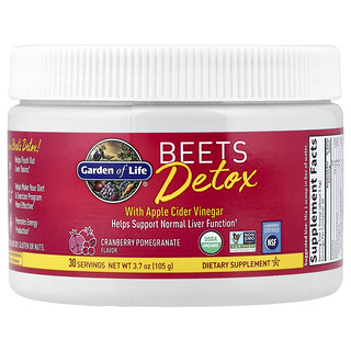 Garden of Life, Beets Detox 蘋果醋，蔓越橘石榴味，3.7 盎司（105 克）