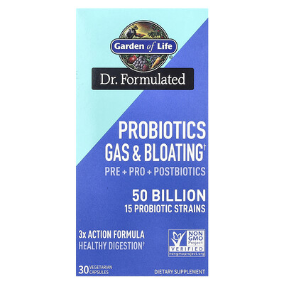 Product Image for Garden of Life, Probiotics Gas & Bloating, 50 Billion, 30 Vegetarian Capsules