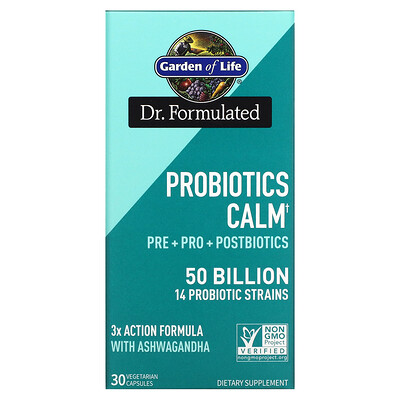 

Garden of Life Probiotics Calm, 50 млрд, 30 вегетарианских капсул