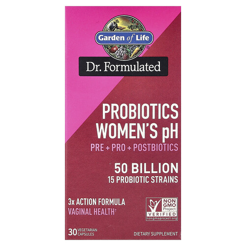 Garden Of Life Probiotics Women's pH, 50 Billion, 30 Vegetarian Capsules