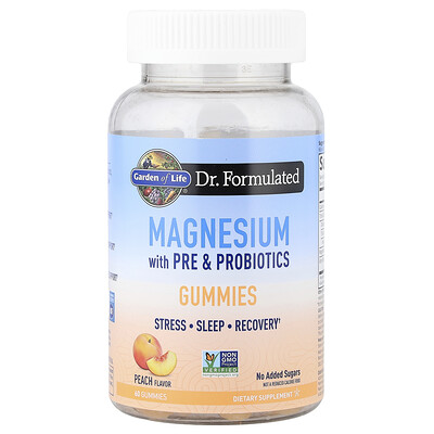 Product Image for Garden of Life, Magnesium with Pre & Probiotics Gummies, Peach, 60 Gummies