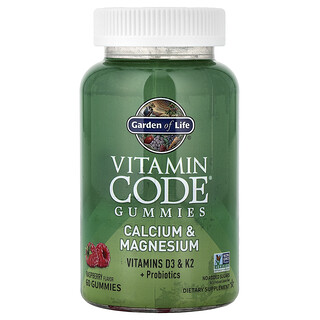 غاردن أوف لايف‏, علكات Vitamin Code® ، كالسيوم ومغنيسيوم ، توت العليق ، 60 علكة