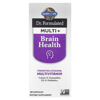 Garden of Life, El Dr. Multi+ formulado, Salud cerebral, 30 cápsulas