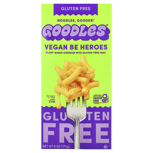 Goodles, Vegan Be Heroes, pflanzlicher Cheddar mit glutenfreiem Mac, 170 g (6 oz.)
