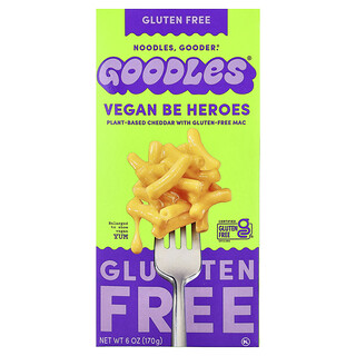 Goodles, Vegan Be Heroes, Plant-Based Cheddar With Gluten-Free Mac, 6 oz (170 g)
