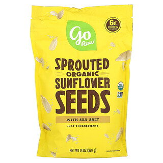 Go Raw, Semillas de girasol germinadas orgánicas con sal marina, 397 g (14 oz)