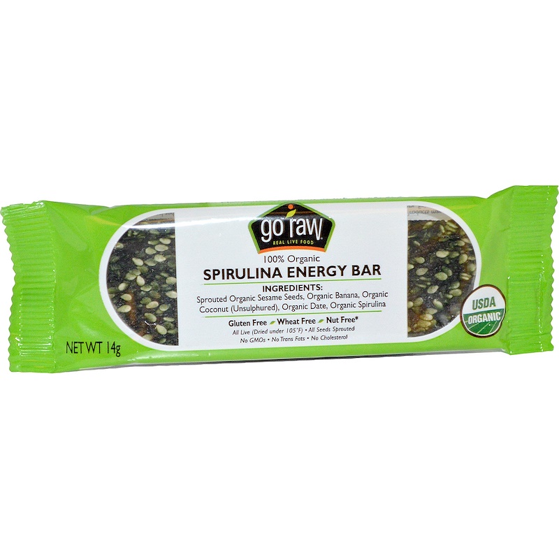 Go Raw, Organic, Spirulina Energy Bars, 10 Bars, 14 g Each iHerb