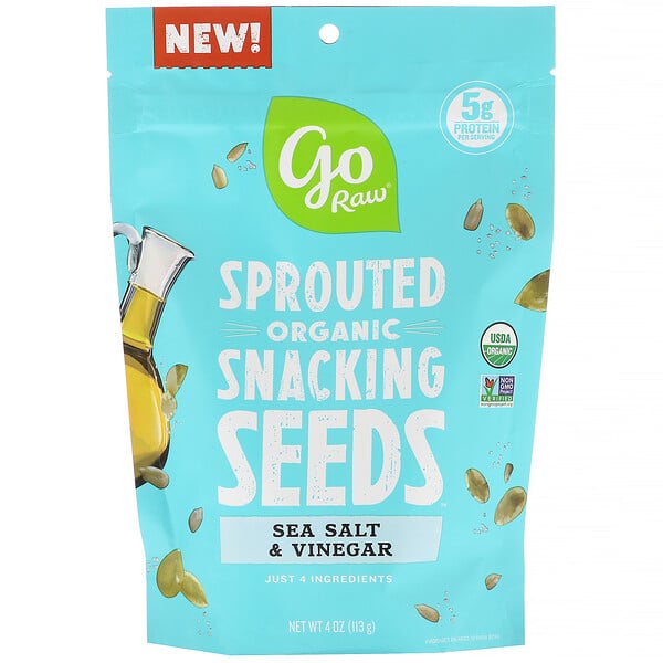 Organic, Sprouted Snacking Seeds, Sea Salt & Vinegar, 4 oz (113 g)