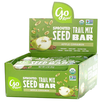 

Go Raw Батончик Sprouted Seed Trail яблоко и корица 12 батончиков 34 г (1 2 унции)