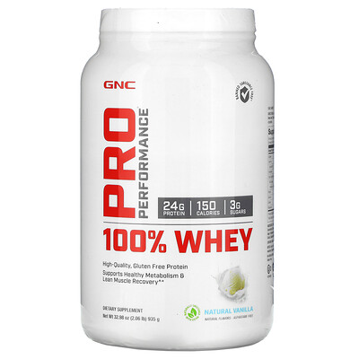 GNC Pro Performance Pro Performance 100% Whey, Natural Vanilla, 2.06 lb (935 g)