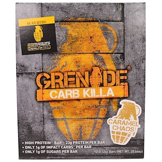 Grenade, Carb Killa Bars, Caramel Chaos, 12 Bars, 2.12 oz (60 g) Each