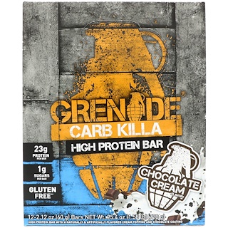 Grenade, Carb Killa, High Protein Bar, Chocolate Cream, 12 Bars, 2.12 oz (60 g) Each