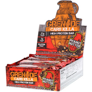 Отзывы о Гринэйд, Carb Killa, High Protein Bars, Peanut Nutter, 12 Bars, 2.12 oz (60 g) Each