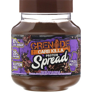 Grenade, Carb Killa，蛋白质 Spread，巧克力榛子，12.7 盎司（360 克）