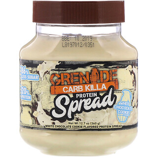 Grenade, Carb Killa مدهون بروتيني، كعكة الشوكولا البيضاء، 12.7 أوقية (360 غرام)