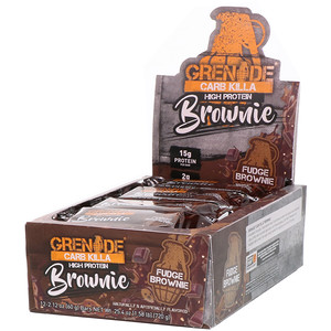 Отзывы о Гринэйд, Carb Killa, High Protein Brownie, Fudge Brownie, 12 Bars, 2.12 oz (60 g) Each