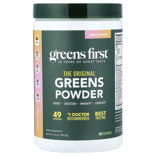 Greens First Greens Powder, Peach Mango, 10.3 oz (292.2 g)