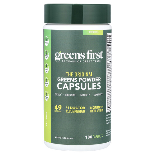 Greens First Greens Powder Capsules, 180 Capsules