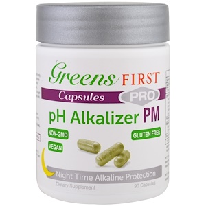Greens First, подщелачивающий агент pH Pro PM, 90 капсул
