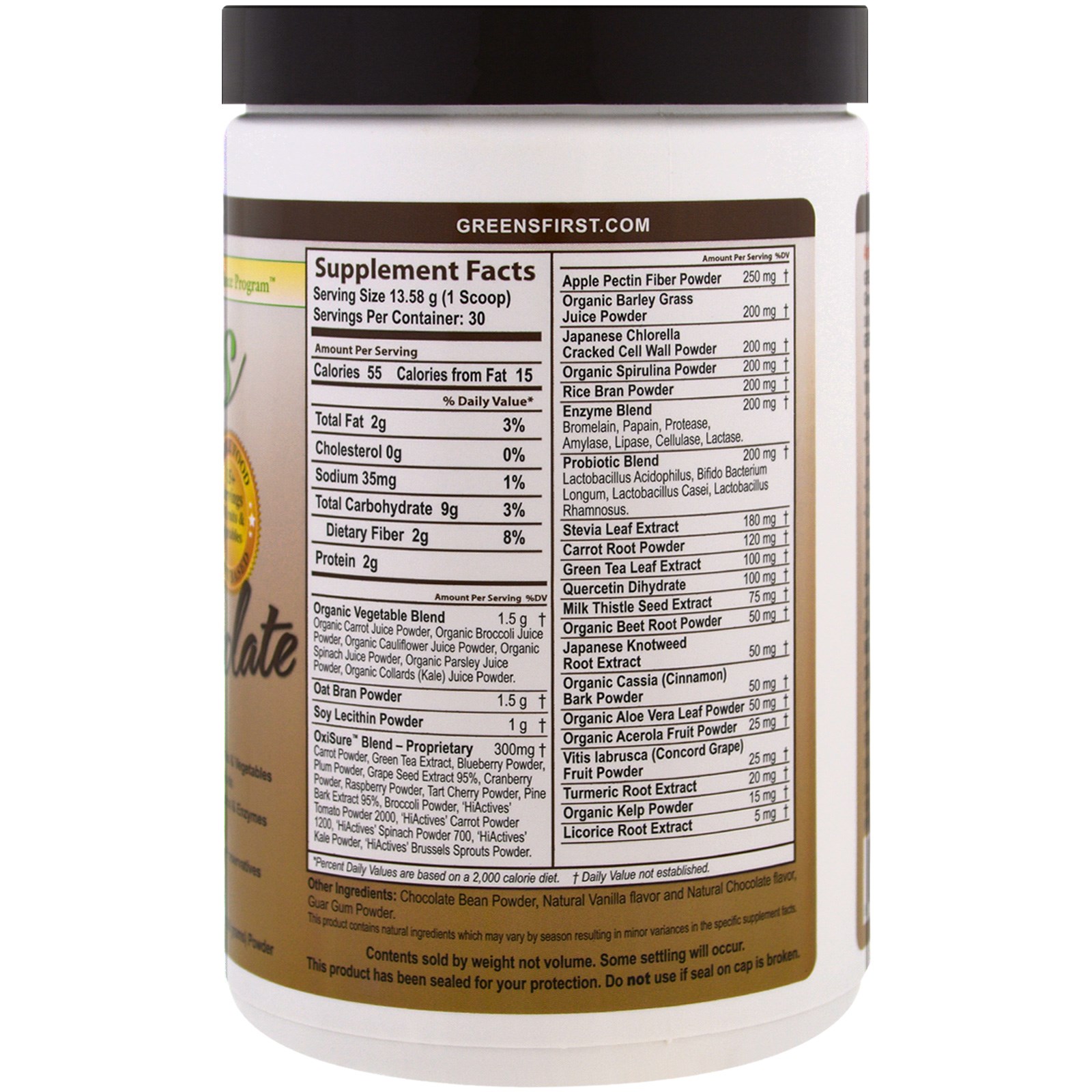 Greens First, Superfood Antioxidant Shake, Chocolate , 14.37 oz (407.64