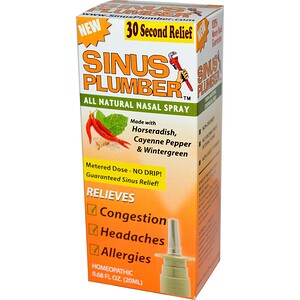 Гринсэйшнс, Sinus Plumber, All Natural Nasal Spray, 0.68 fl oz (20 ml) отзывы