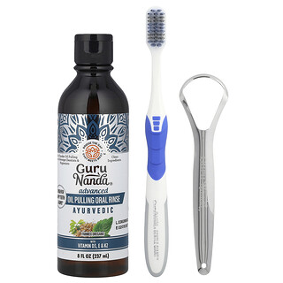 GuruNanda, Apă de gură avansată cu extract de ulei, ayurvedică, 3 bucăți