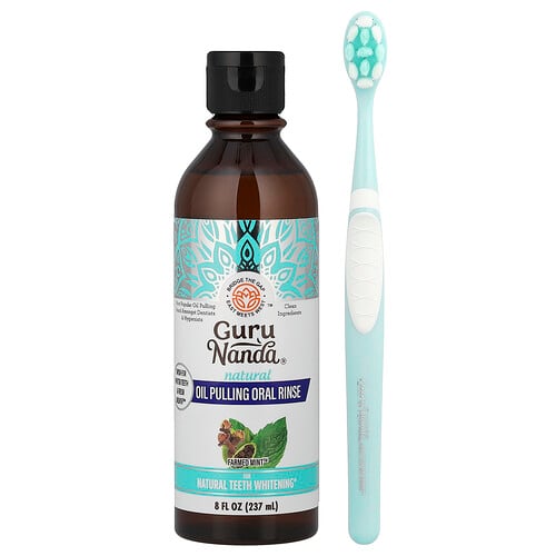 Gurunanda Natural Oil Pulling Oral Rinse, Farmed Mint™, 8 fl oz (237 ml)