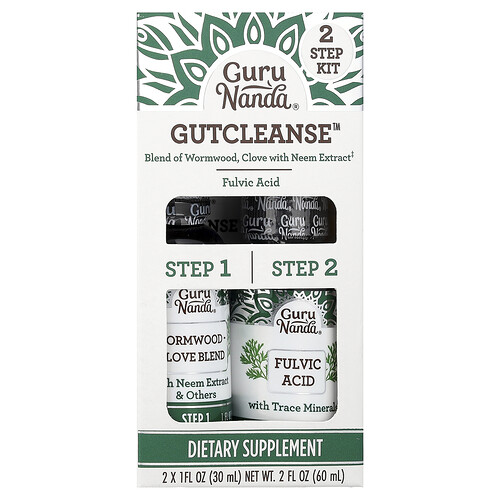 Gurunanda GutCleanse™ 2 Step Kit , 2 Bottles, 1 fl oz (30 ml) Each