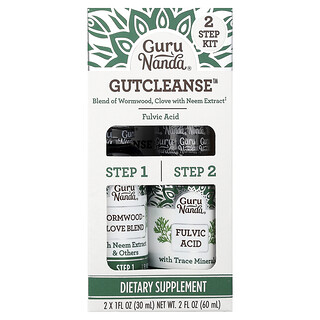 GuruNanda, Kit de 2 pasos GutCleanse™, 2 frascos, 30 ml (1 oz. líq.) cada uno