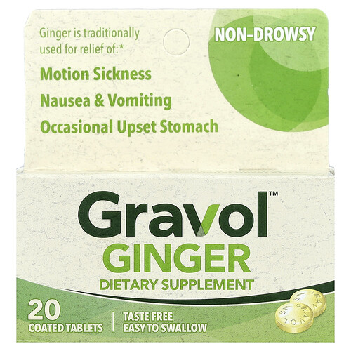 Gravol Ginger, 20 Coated Tablets